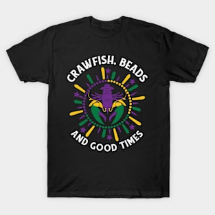 Mardi Gras Beads Carnival Crawfish Party Drinking T-Shirt